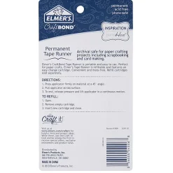 Elmer's Elmer s CraftBond Permanent Tape Runner Refill, Clear, Double Sided, 26 1/4