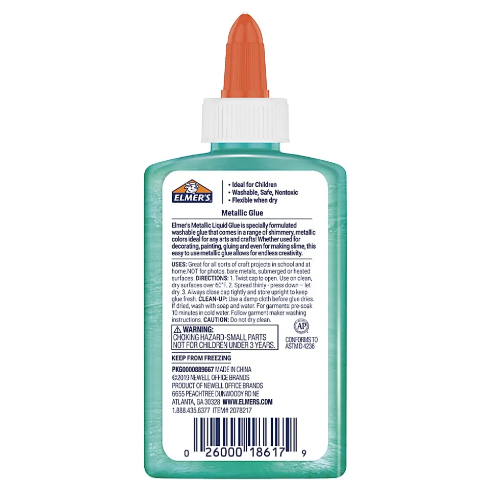 Elmer's® Metallic Washable Liquid Glue, 5 Oz, Teal
