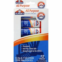 Elmer's® Office Strength Glue Sticks, All Purpose, 0.77 Oz, Clear, Pack Of 12