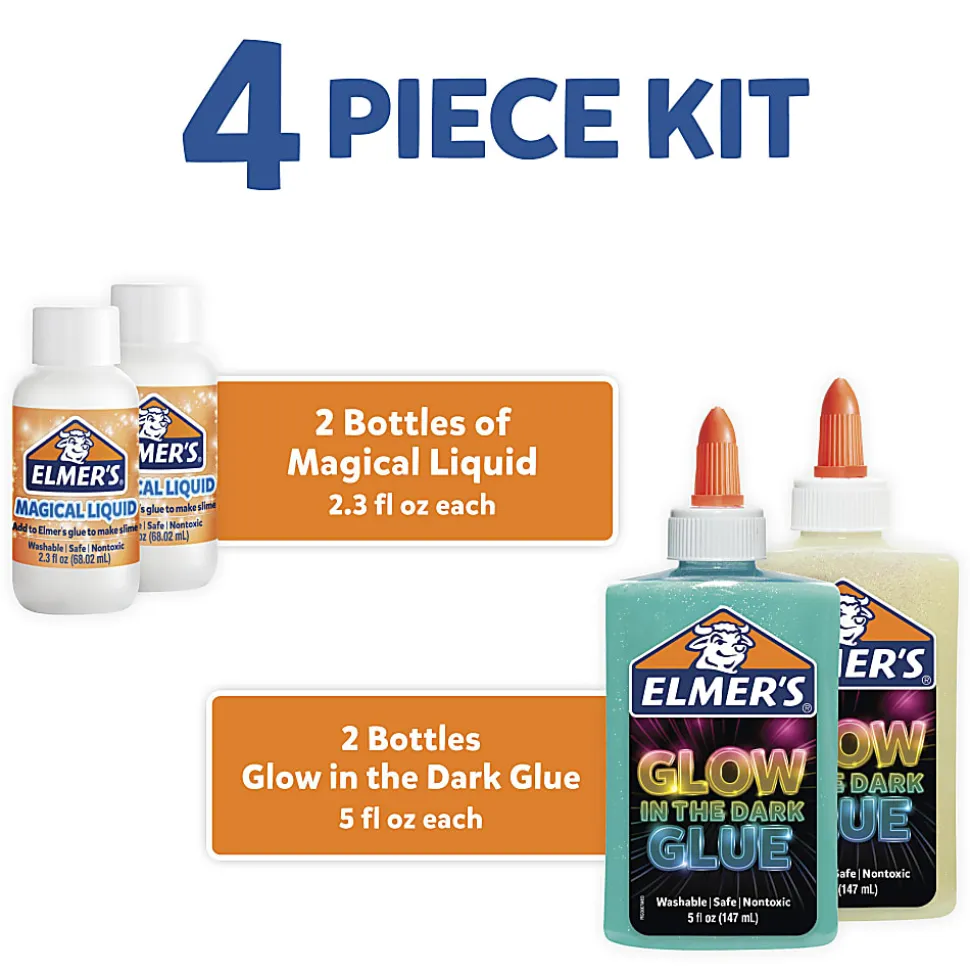 Elmer's® Slime Kit, Glow In The Dark Blue/Natural