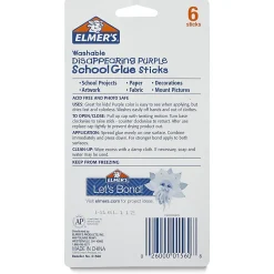 Elmer's® Washable Disappearing Purple School Glue Sticks, 0.21 Oz., Pack Of 6