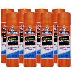 Elmer's® Washable Disappearing Purple School Glue Sticks, 0.21 Oz., Pack Of 6 + 2 Bonus Sticks