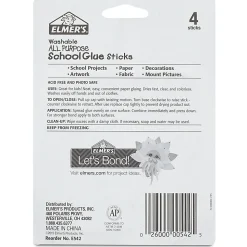 Elmer's® Washable School Glue Sticks, 0.24 Oz, Pack Of 4