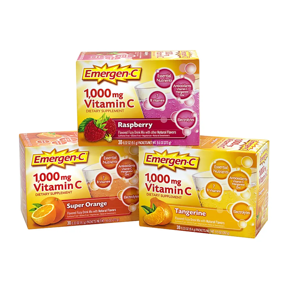 Emergen-C Vitamin C Dietary Supplement Drink Mix, Variety, Case Of 90 Packs