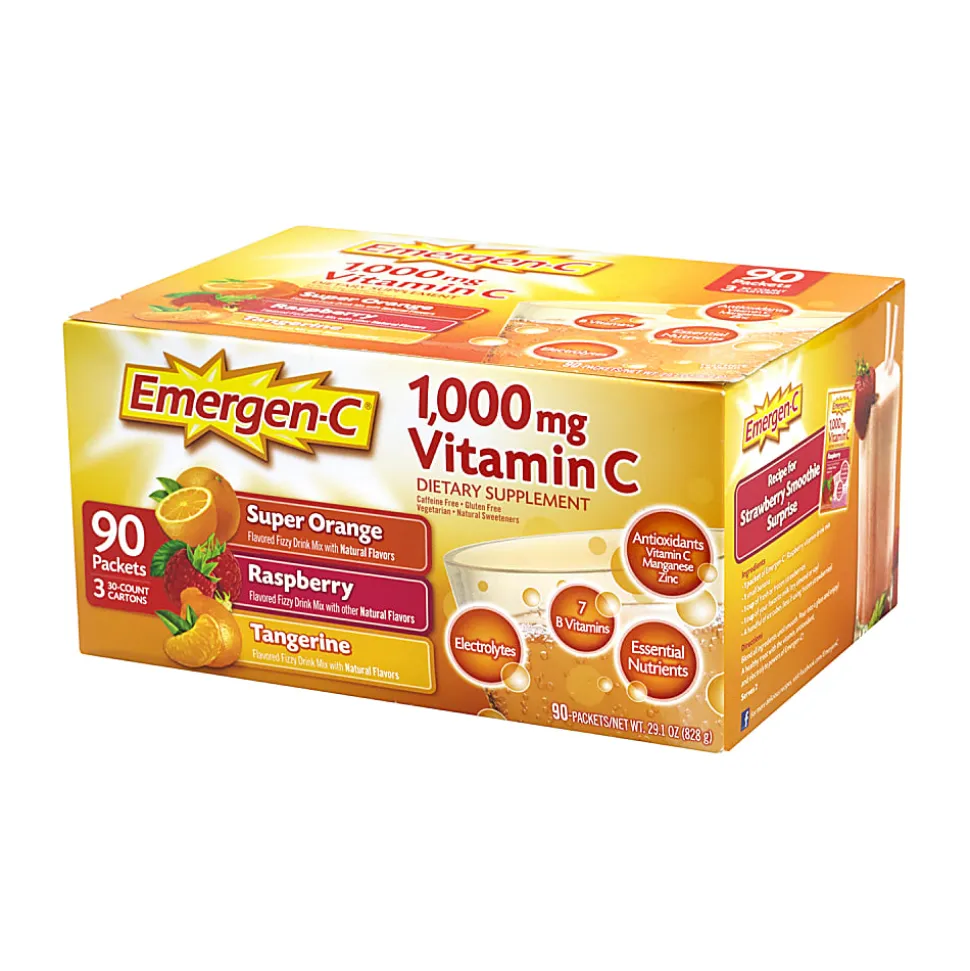 Emergen-C Vitamin C Dietary Supplement Drink Mix, Variety, Case Of 90 Packs