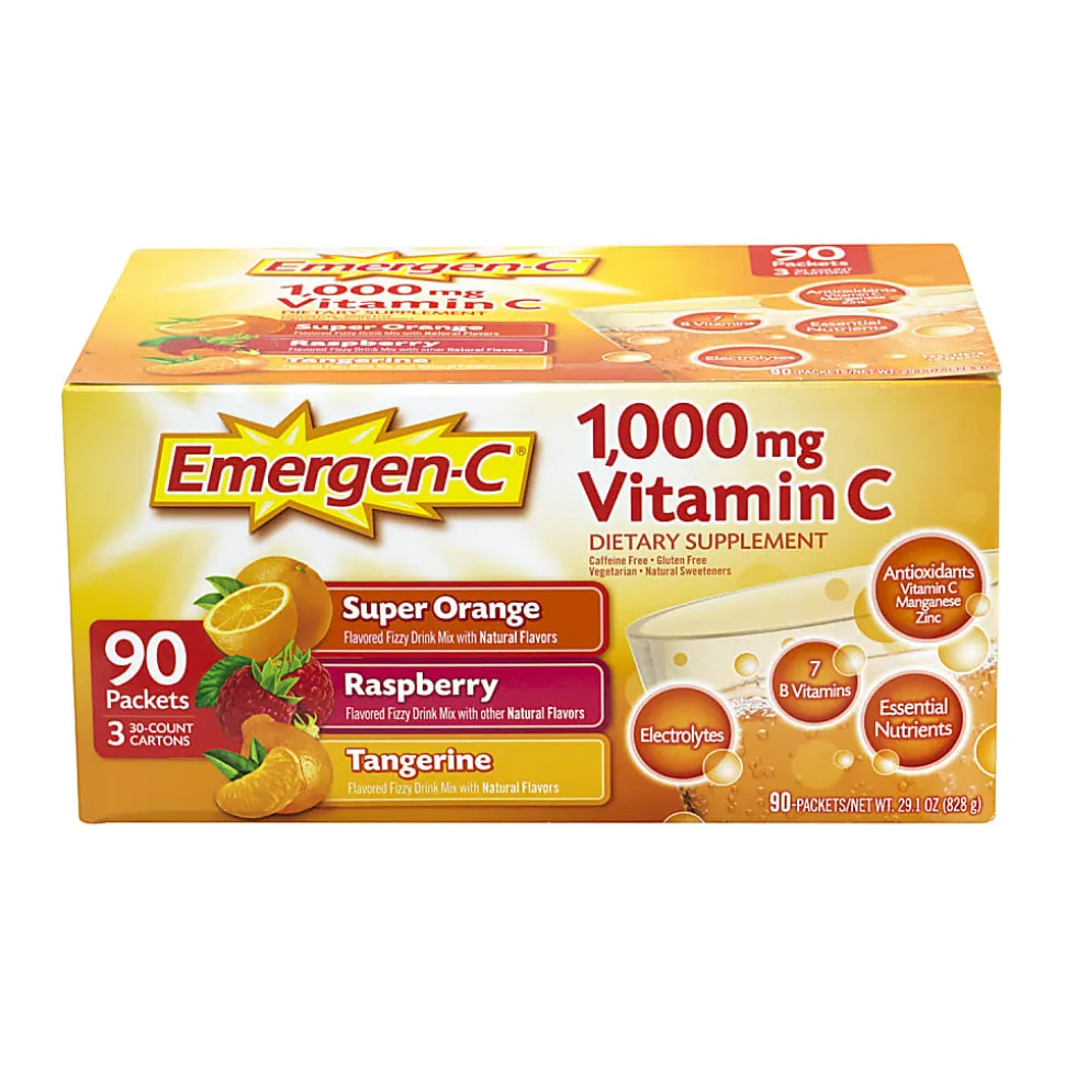 Emergen-C Vitamin C Dietary Supplement Drink Mix, Variety, Case Of 90 Packs
