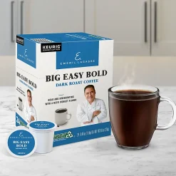 Emeril Big Easy Bold Coffee Keurig Single-Serve K-Cup Pods, Dark Roast, 24 Pods Per Pack, Case Of 4 Packs