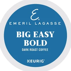 Emeril Big Easy Bold Coffee Keurig Single-Serve K-Cup Pods, Dark Roast, 24 Pods Per Pack, Case Of 4 Packs