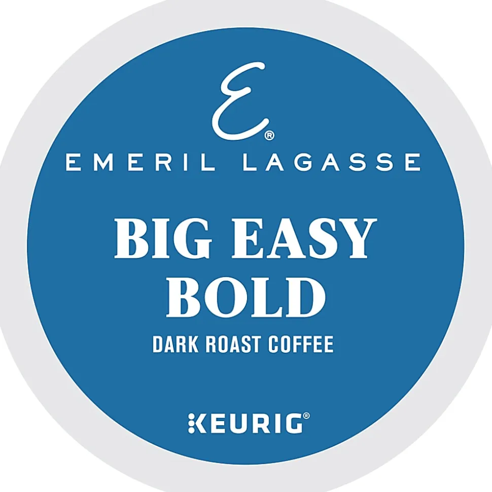 Emeril Big Easy Bold Coffee Keurig Single-Serve K-Cup Pods, Dark Roast, 24 Pods Per Pack, Case Of 4 Packs