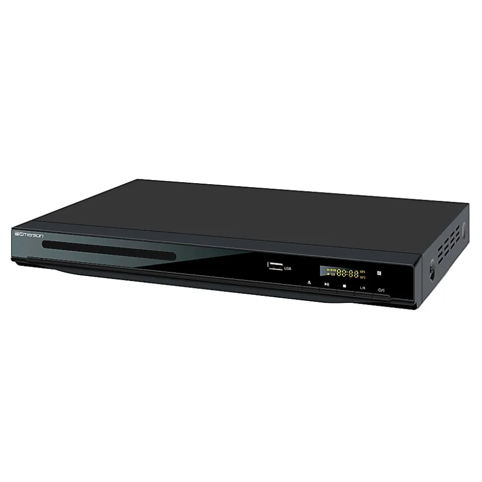 Emerson ED-8000 HD Upscaling DVD Player, 1-1/2”H x 6-15/16”W x 14-1/4”D, Black