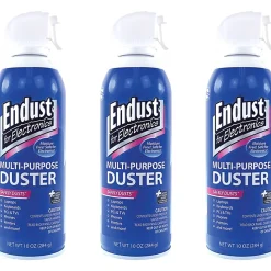 Endust 11384 Air Duster With Bitterant For Electronic Equipment, 10 Oz Can, Pack Of 3
