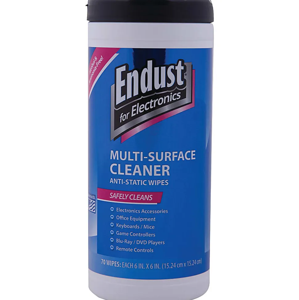 Endust® For Electronics Antistatic Pop-Up Wipes, 6” x 6”, Pack Of 70 Wipes
