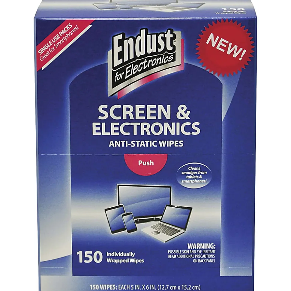 Endust Screen/Electronics Clean Wipes - For Smartphone, Handheld Device, Notebook, LCD, GPS Navigation System, Display Screen - 14316