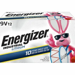 Energizer Industrial Lithium 9V Batteries, 12pk, LN522