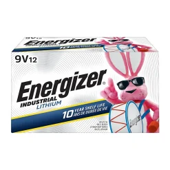 Energizer Industrial Lithium 9V Batteries, 12pk, LN522