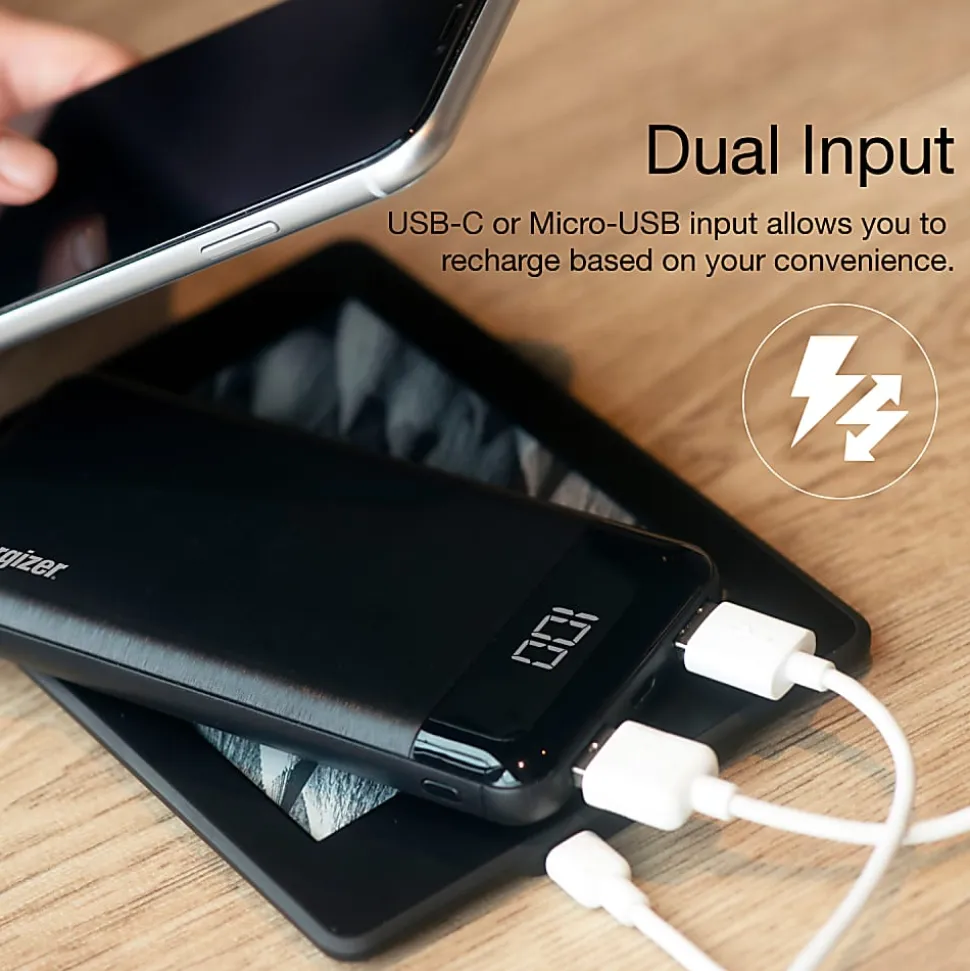Energizer® 10000mAh Power Bank Charger, Black, UE10058