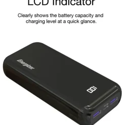 Energizer 20,000mAh Ultimate Power Bank, Black, UE20011PQ