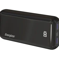 Energizer 20,000mAh Ultimate Power Bank, Black, UE20011PQ
