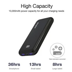 Energizer® 10,000 mAh Ultimate Power Bank, Black, UE10011PQ