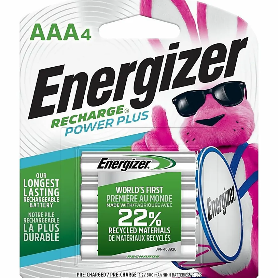 Energizer® Rechargeable NiMH AAA Batteries, Pack Of 4