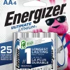 Energizer Ultimate Lithium AA Batteries (4 Pack), 1.5V Lithium Double A Batteries