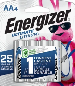 Energizer Ultimate Lithium AA Batteries (4 Pack), 1.5V Lithium Double A Batteries