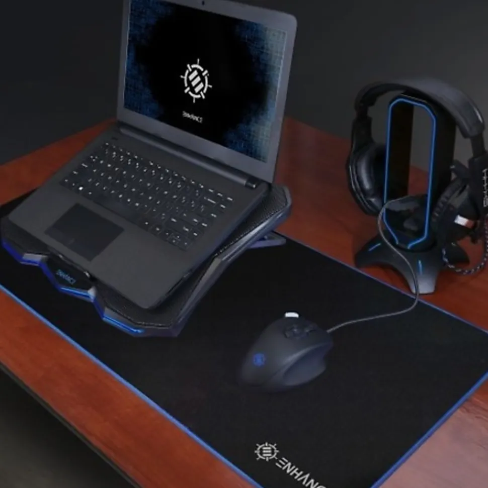 Enhance Cryogen 5 Laptop Cooling Pad (Blue) - Upto 17" Screen Size Notebook Support - 1 Fan(s) - 800 rpm - 471.3 gal/min - Metal Mesh