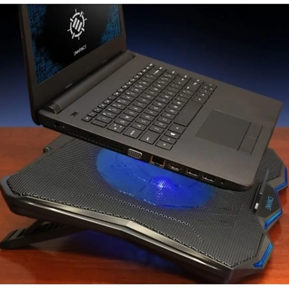 Enhance Cryogen 5 Laptop Cooling Pad (Blue) - Upto 17" Screen Size Notebook Support - 1 Fan(s) - 800 rpm - 471.3 gal/min - Metal Mesh