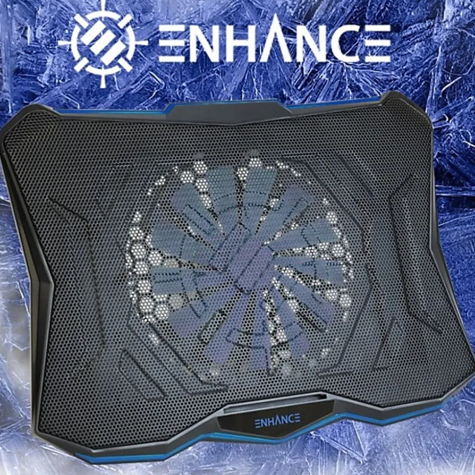 Enhance Cryogen 5 Laptop Cooling Pad (Blue) - Upto 17" Screen Size Notebook Support - 1 Fan(s) - 800 rpm - 471.3 gal/min - Metal Mesh