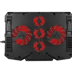 Enhance Cryogen 2 Laptop Cooling Pad (Red) - Upto 17" Screen Size Notebook, Gaming Console Support - 5 Fan(s) - 523.6 gal/min - Red