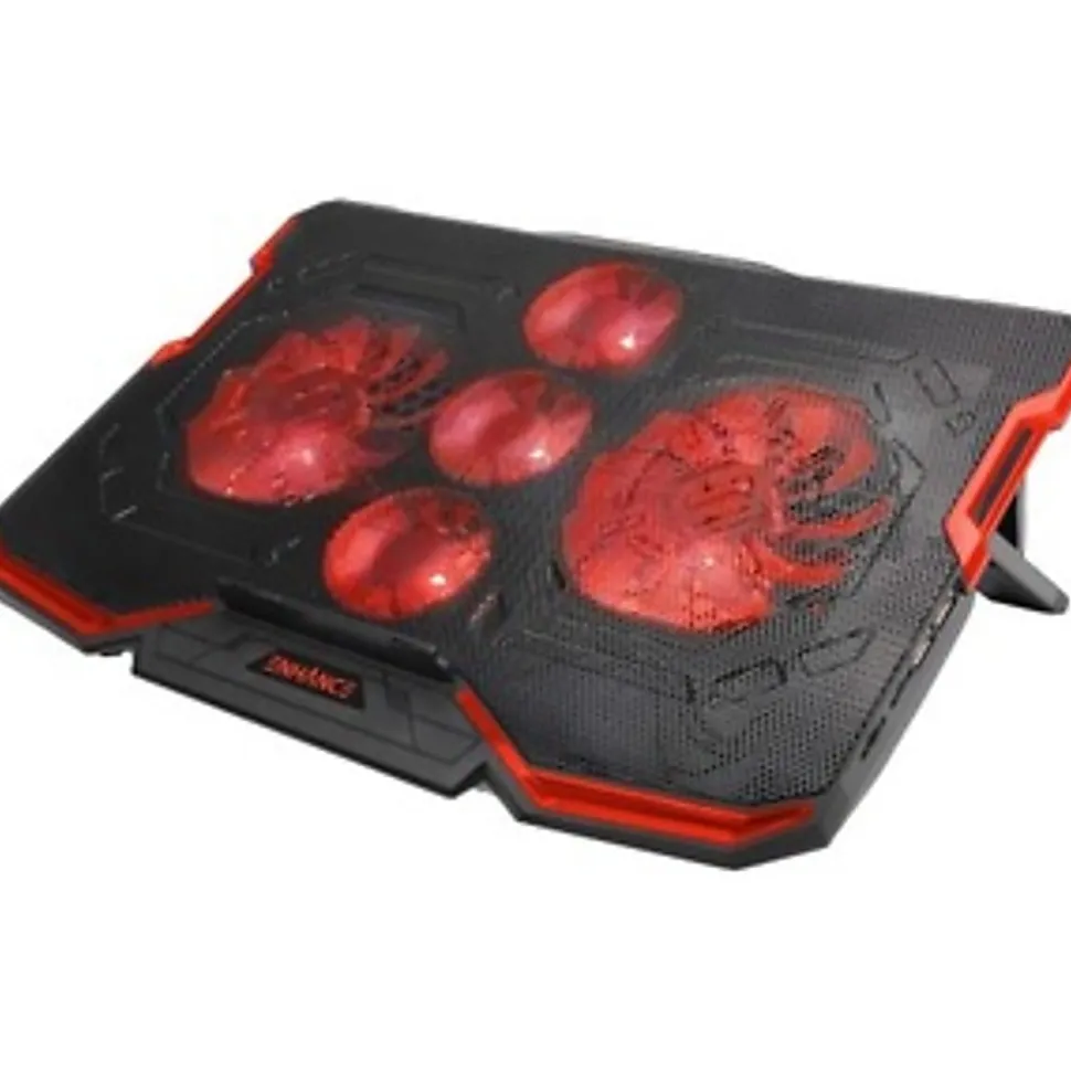 Enhance Cryogen 2 Laptop Cooling Pad (Red) - Upto 17" Screen Size Notebook, Gaming Console Support - 5 Fan(s) - 523.6 gal/min - Red