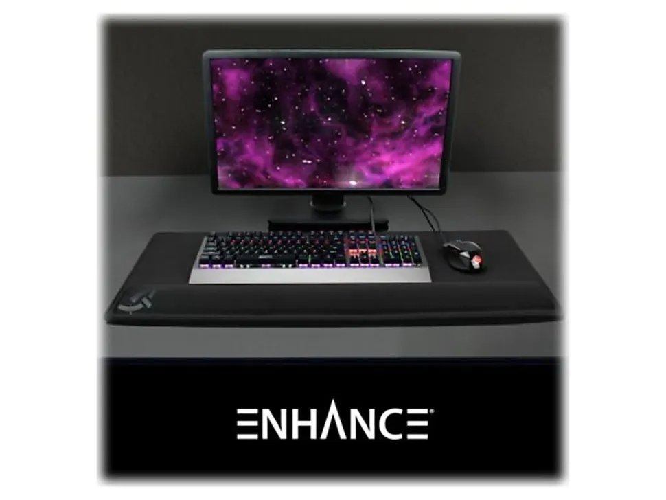 ENHANCE - Keyboard and mouse pad with wrist pillow - black