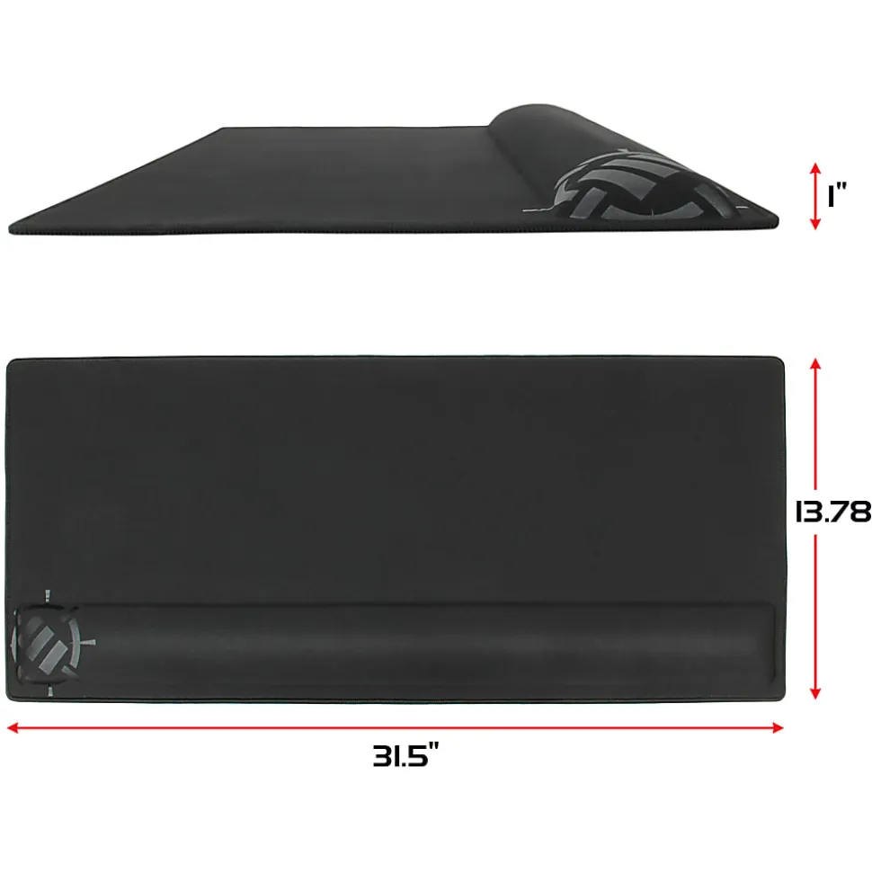 ENHANCE - Keyboard and mouse pad with wrist pillow - black