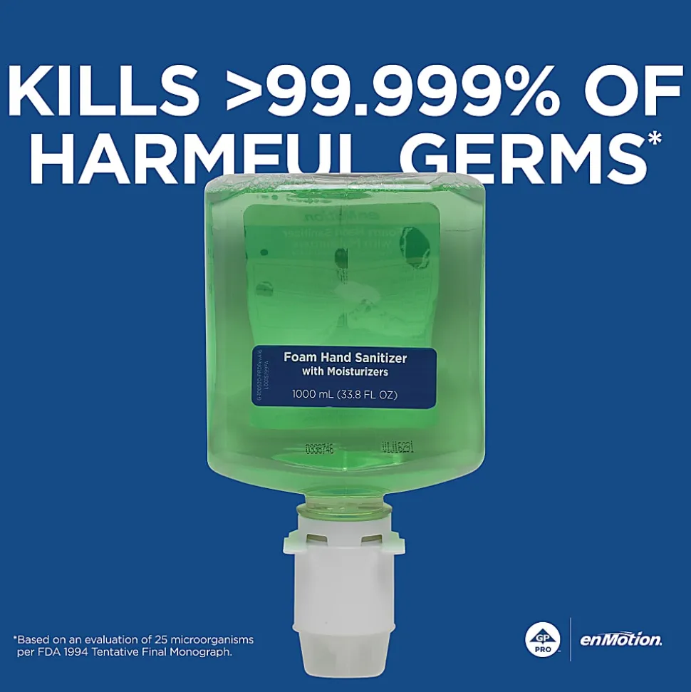enMotion® Gen2 Moisturizing Foam Hand Sanitizer Refills for Automated Dispensers, E-3 Rated, 1000 mL (33.81 Oz), 2 Bottles Per Case