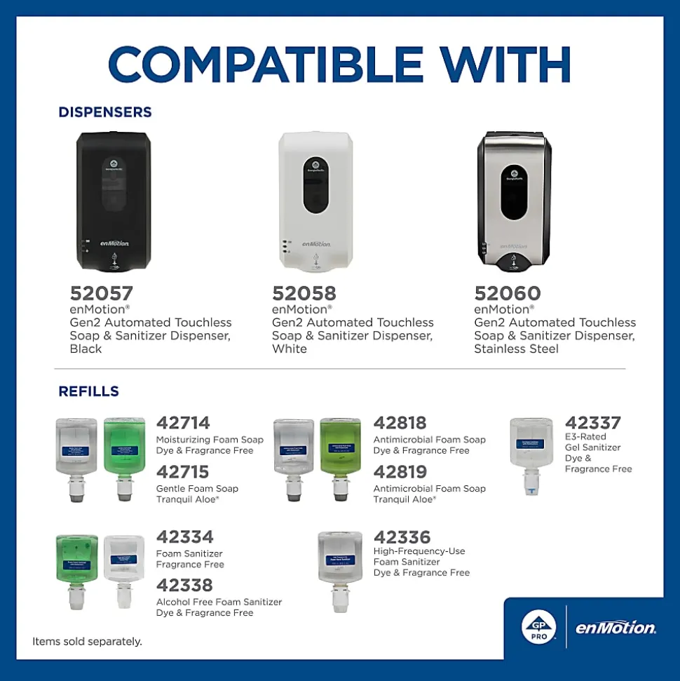 enMotion® Gen2 Moisturizing Foam Hand Sanitizer Refills for Automated Dispensers, E-3 Rated, 1000 mL (33.81 Oz), 2 Bottles Per Case