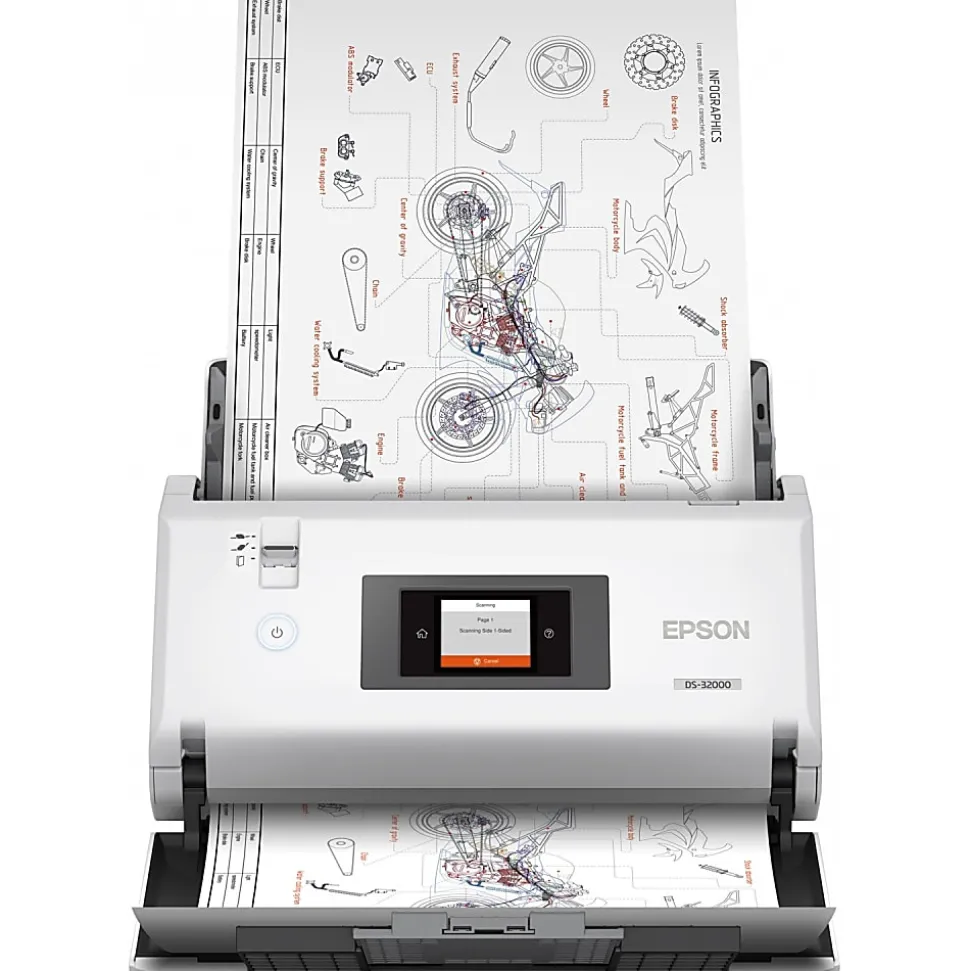 Epson DS-32000 Large Format Sheetfed Scanner - 1200 dpi Optical - 30-bit Color - 24-bit Grayscale - 90 ppm (Mono) - B11B255201