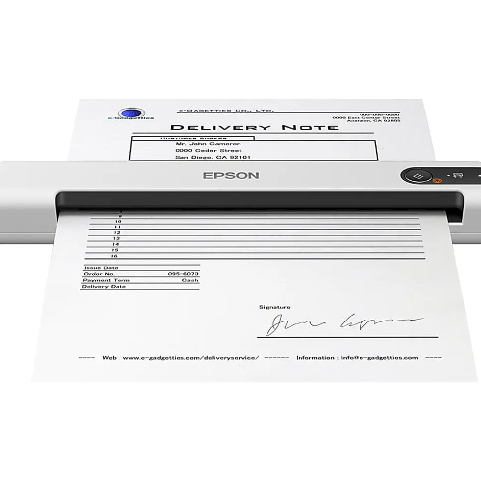 Epson® DS-70 Portable Document Scanner, 1.3"H x 10.7"W x 1.9"D, B11B252202