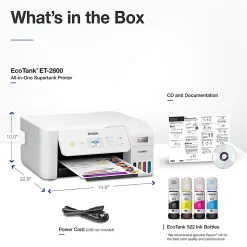Epson® EcoTank ET-2800 All-in-One Supertank Color Printer, White