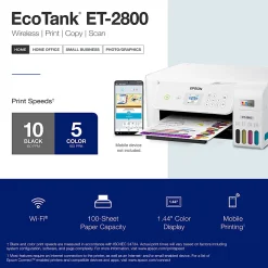 Epson® EcoTank ET-2800 All-in-One Supertank Color Printer, White