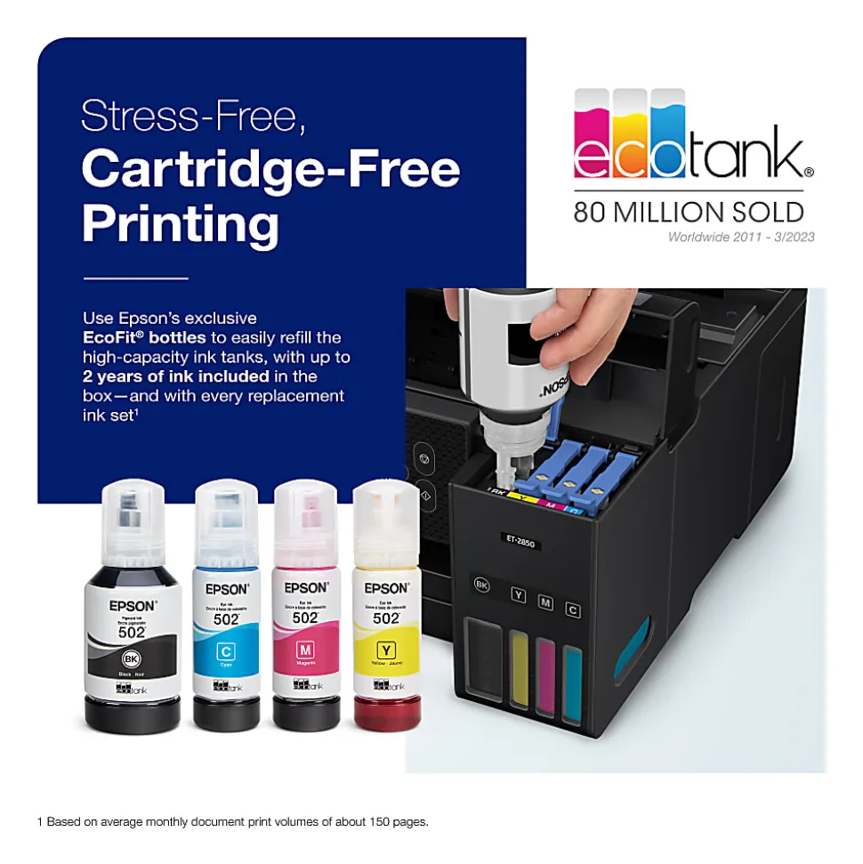 Epson® EcoTank® ET-2850 All-in-One Supertank Color Printer