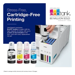 Epson® EcoTank® ET-2850 Cartridge-Free Supertank Wireless Inkjet All-in-One Color Printer
