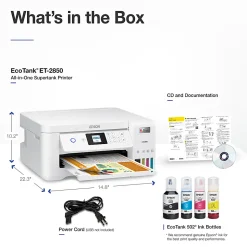 Epson® EcoTank® ET-2850 Cartridge-Free Supertank Wireless Inkjet All-in-One Color Printer