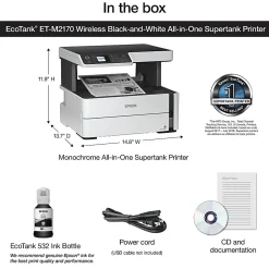 EpsonĀ® EcoTankĀ® ET-M2170 SuperTankĀ® Wireless All-In-One Monochrome Printer