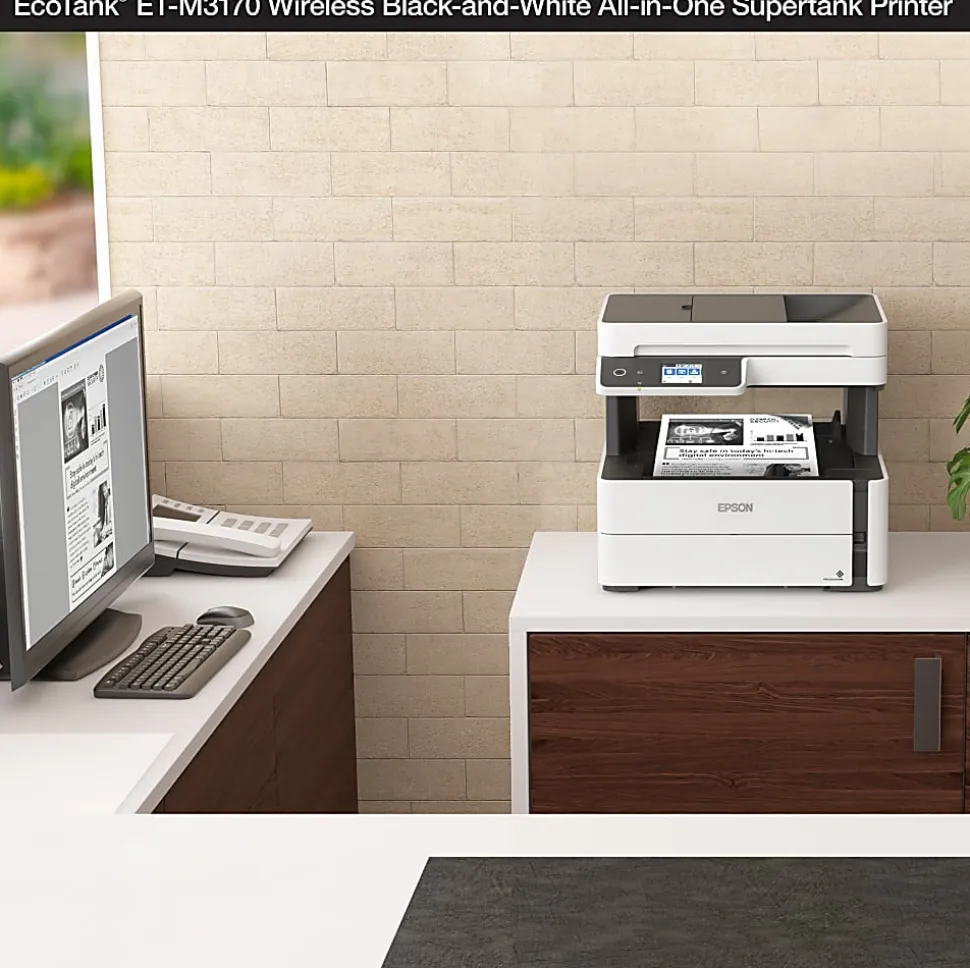Epson® EcoTank® ET-M3170 SuperTank® Wireless All-In-One Monochrome Printer