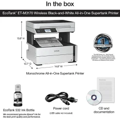 Epson® EcoTank® ET-M3170 SuperTank® Wireless All-In-One Monochrome Printer