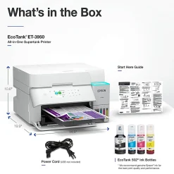 Epson EcoTank ET-3950 Wireless All-in-One Color Supertank Printer – White