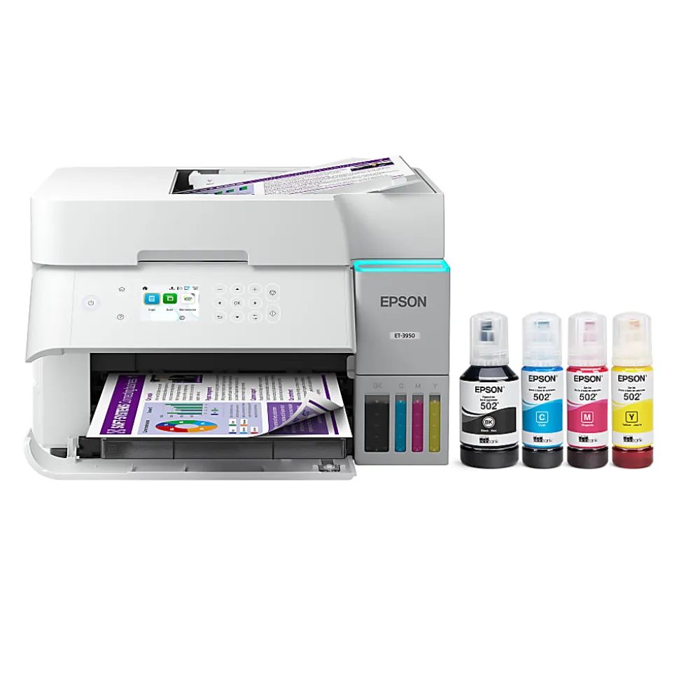 Epson EcoTank ET-3950 Wireless All-in-One Color Supertank Printer – White