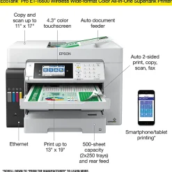 Epson® EcoTank® Pro ET-16600 SuperTank® Wide-Format Color Inkjet All-In-One Printer