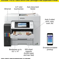 Epson® EcoTank® Pro ET-5800 Wireless Inkjet All-In-One Color Printer