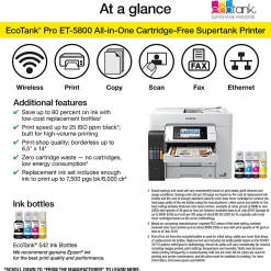 Epson® EcoTank® Pro ET-5800 Wireless Inkjet All-In-One Color Printer